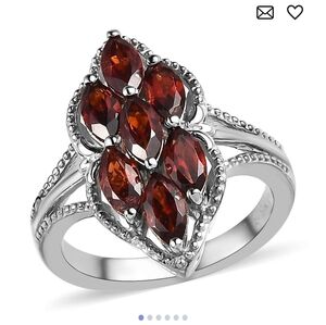 🆕️ Size 8 Karis Mozambique Garnet Solitaire Ring in Platinum Bond  2.00 ctw